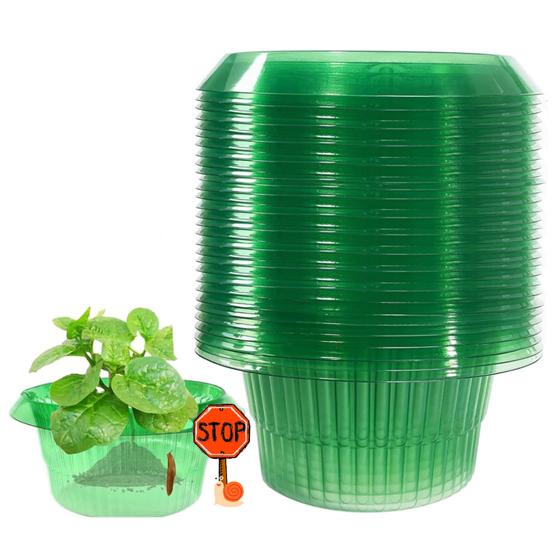Gardening Tools Green - 5-25 PCS พืช Slug ป้องกันแหวนสีเขียว Planter