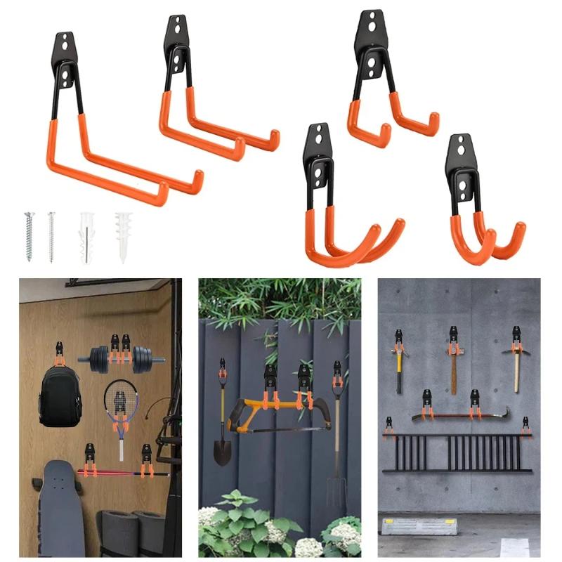 Gardening Tools Holder - ตะขอแขวนติดผนังแบบหนาพิเศษ สำหรับจัดเก็บอุปกรณ์ในโรงรถ แขวนจักรยาน บันได ป้องกันการลื่น สำหรับเครื่องมือทำสวน