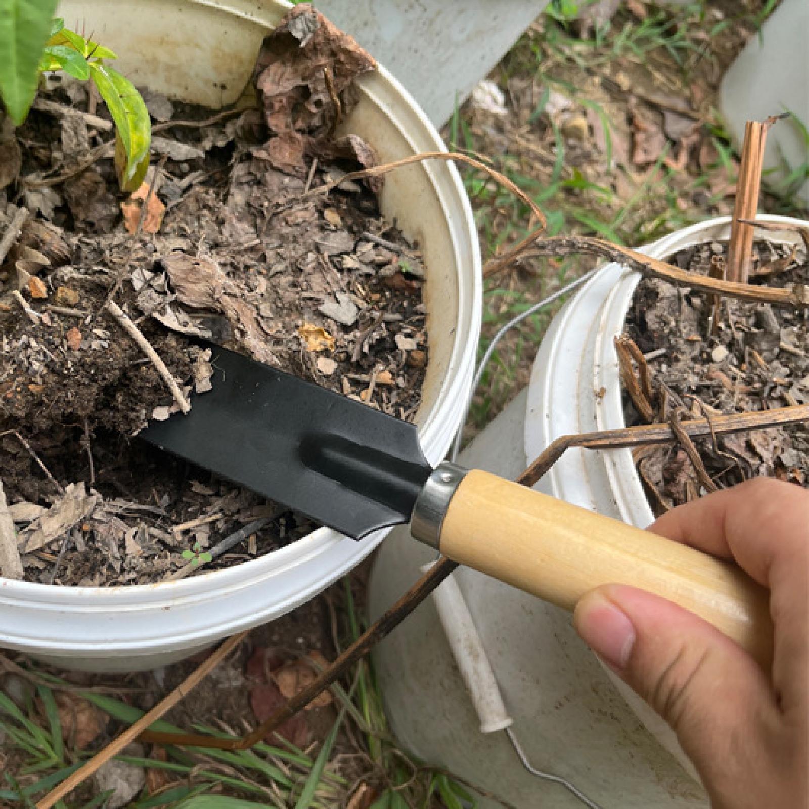 Gardening Tools Trowel - พลั่วสวนขนาดเล็ก ด้ามไม้ อเนกประสงค์ เครื่องมือทำสวน จอบมือ