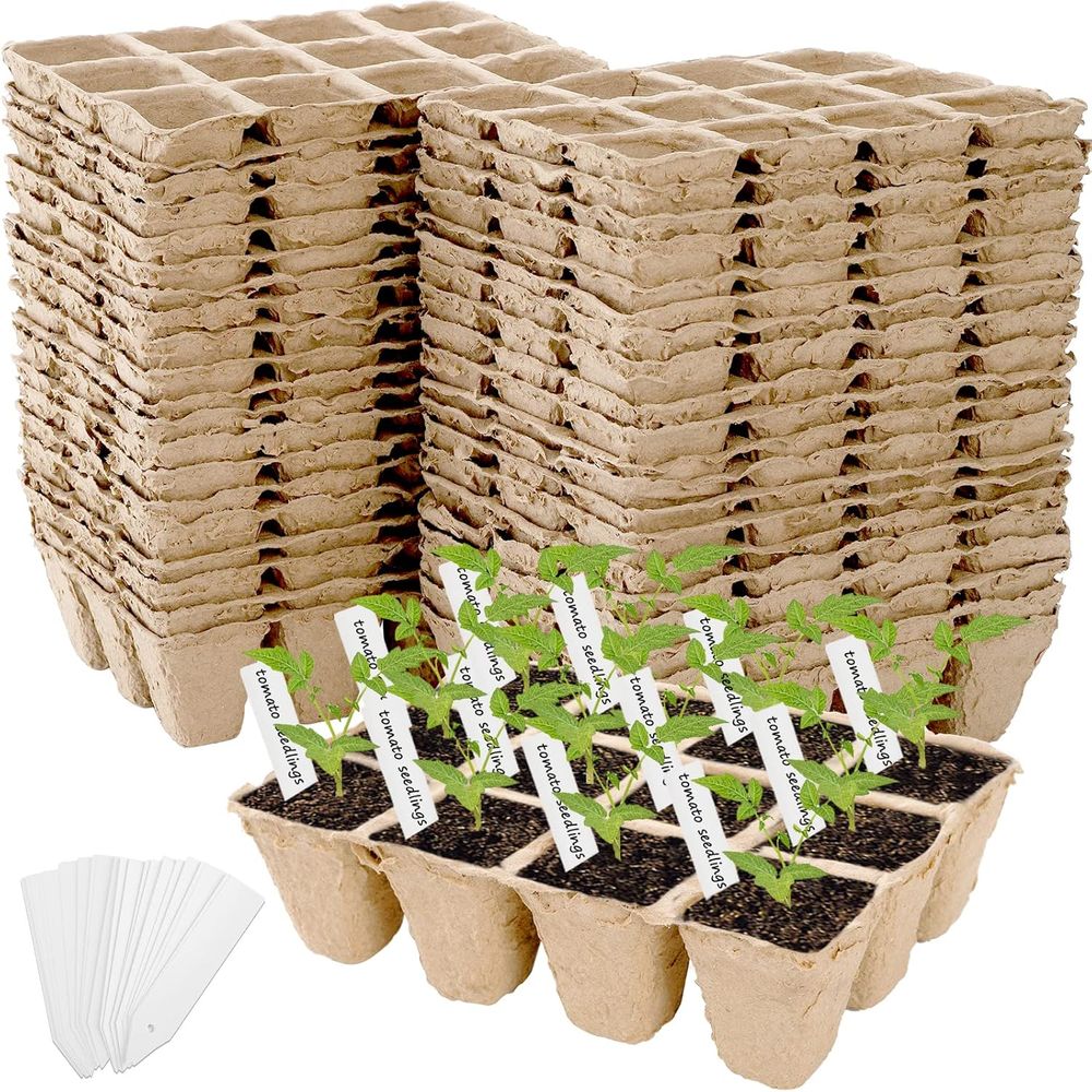 Seed Starter Trays - ถาดเพาะเมล็ดพีท 40 แพ็ค, ถาดเพาะต้นกล้า 480 ช่อง,