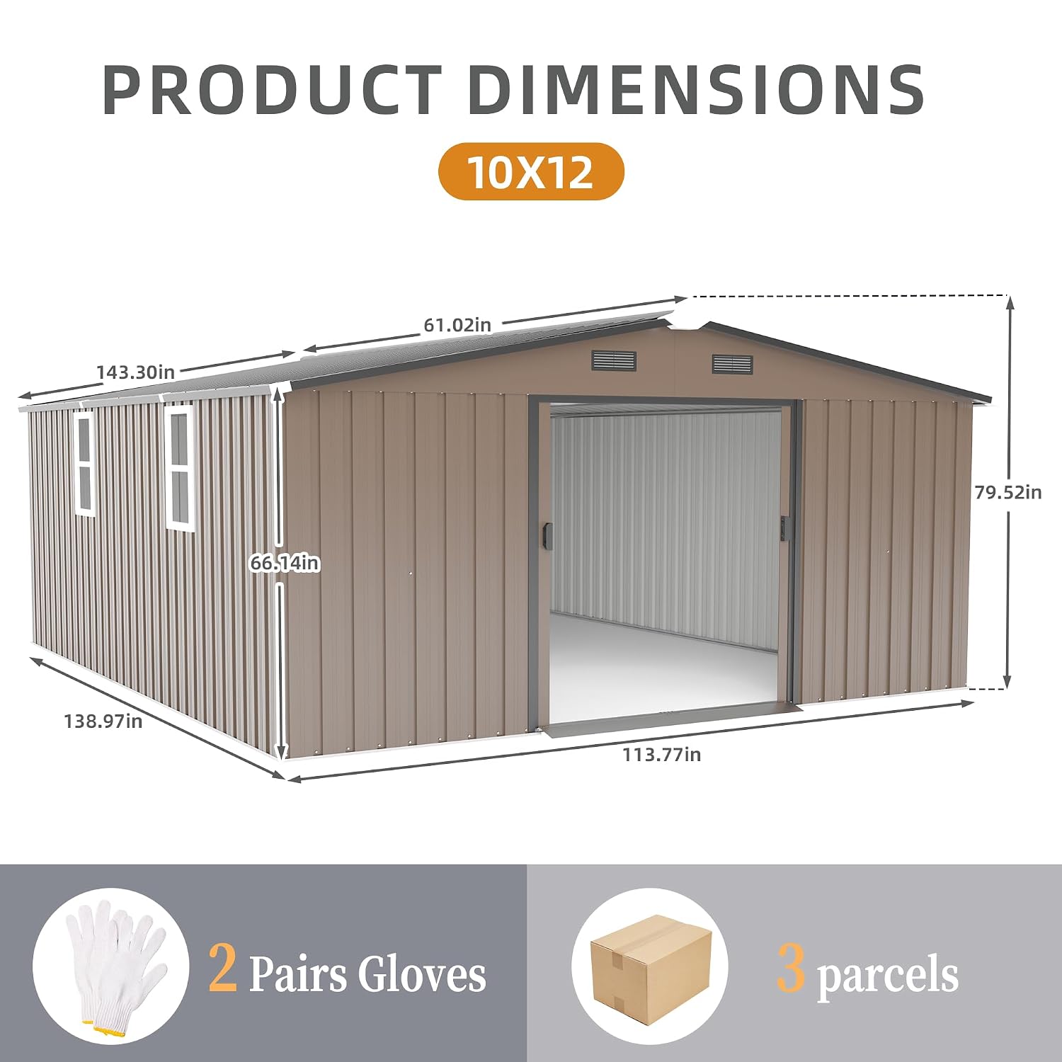 โรงเก็บของกลางแจ้งขนาด 10x12 ฟ - Gardening Tools Storage บทวิจารณ์และราคา