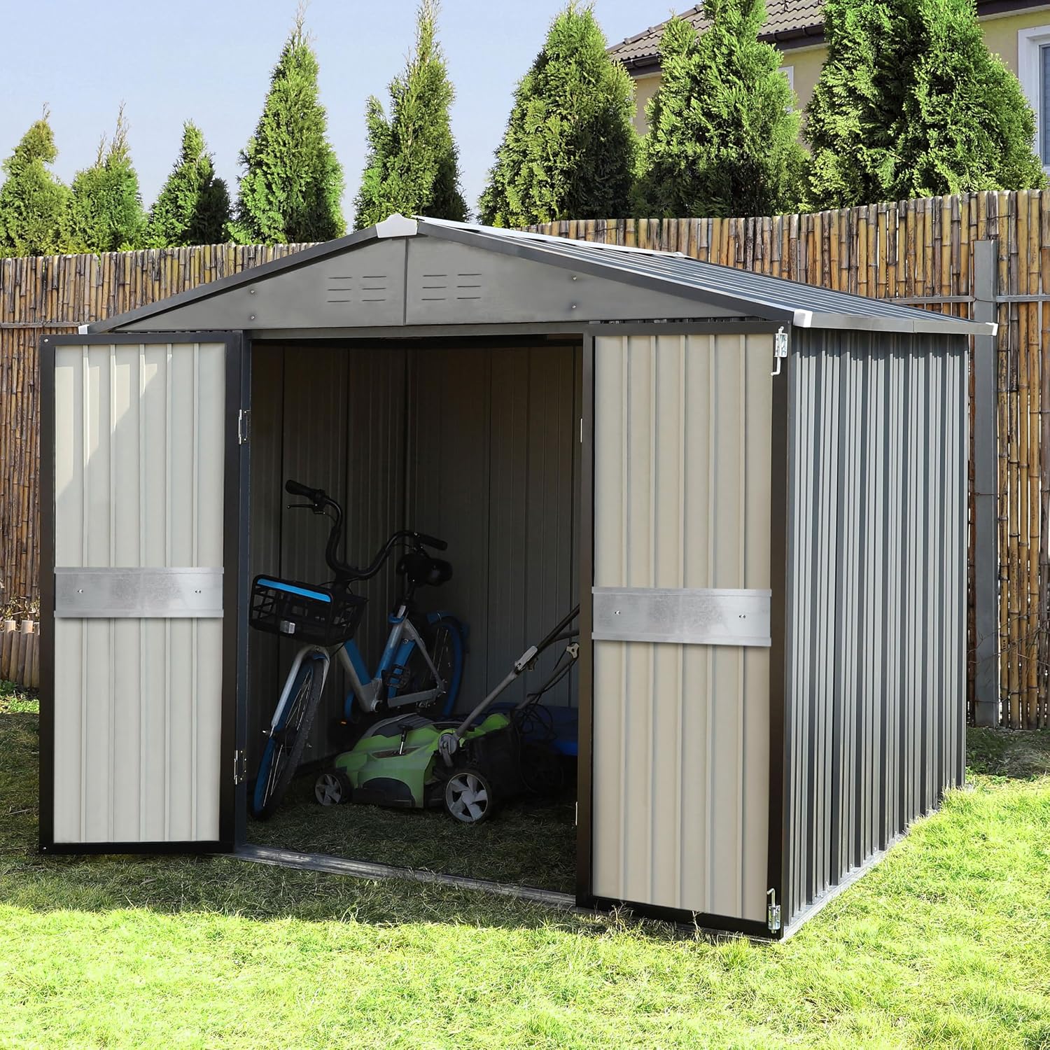 โรงเก็บของกลางแจ้งขนาด 10' x 1 - Gardening Tools Storage บทวิจารณ์และราคา