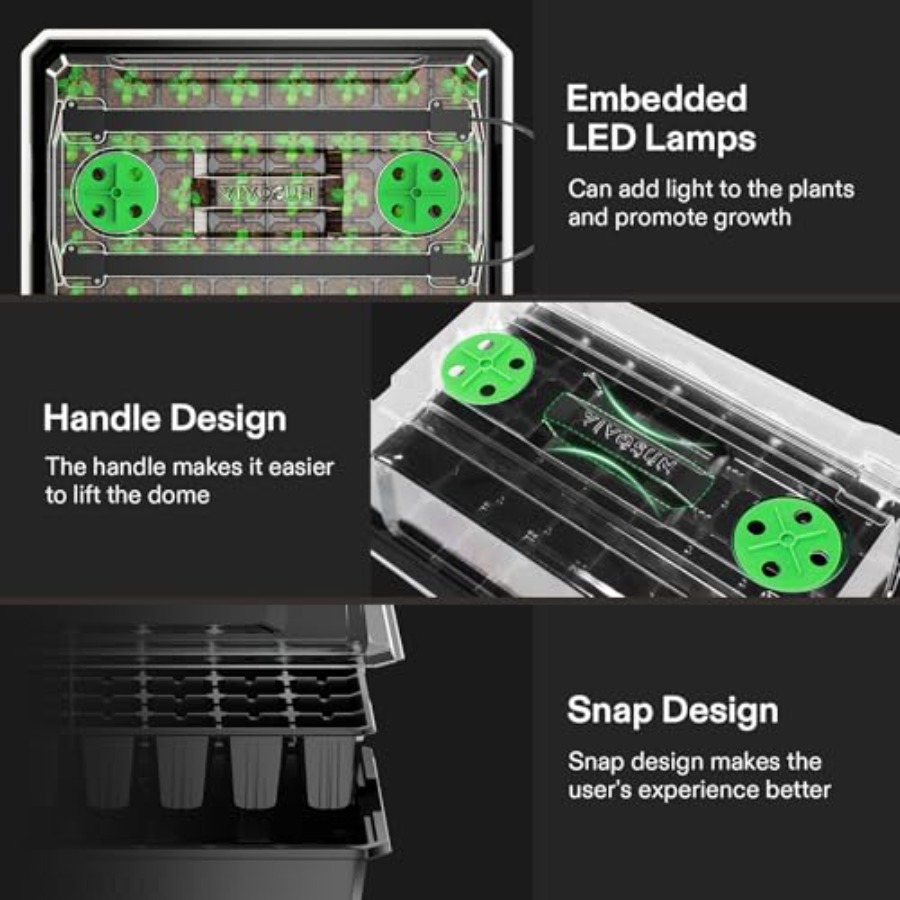 ถาดเพาะเมล็ด 6 แพ็คสำหรับทำสวน - Seed Starter Trays บทวิจารณ์และราคา