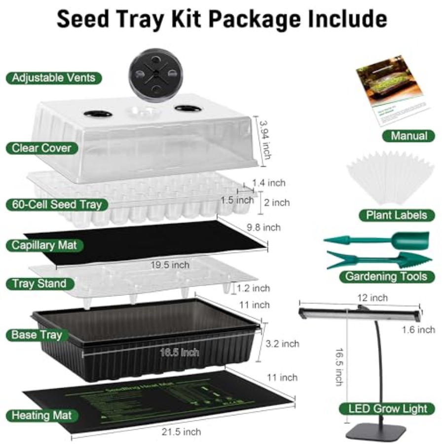 ชุดเริ่มต้นเพาะเมล็ดแบบรดน้ำเอ - Seed Starter Trays บทวิจารณ์และราคา