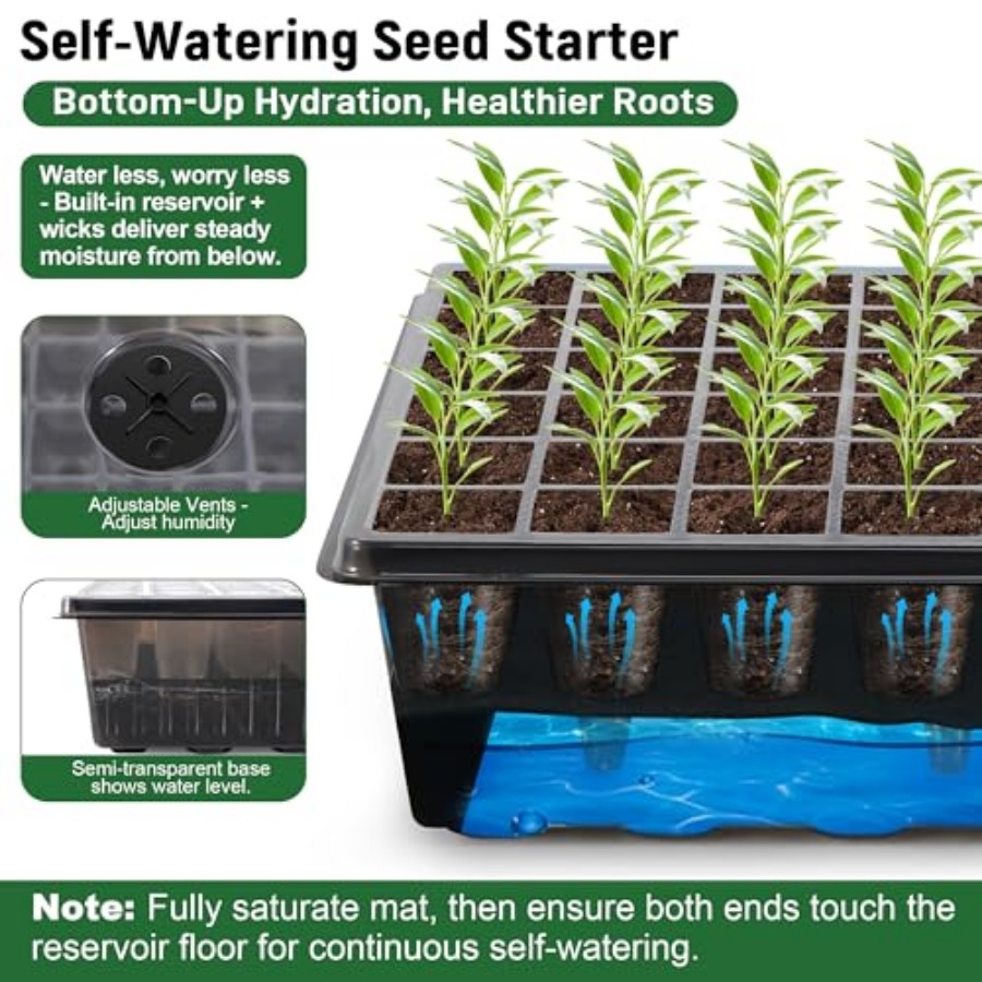 ชุดเริ่มต้นเพาะเมล็ดแบบรดน้ำเอ - Seed Starter Trays บทวิจารณ์และราคา