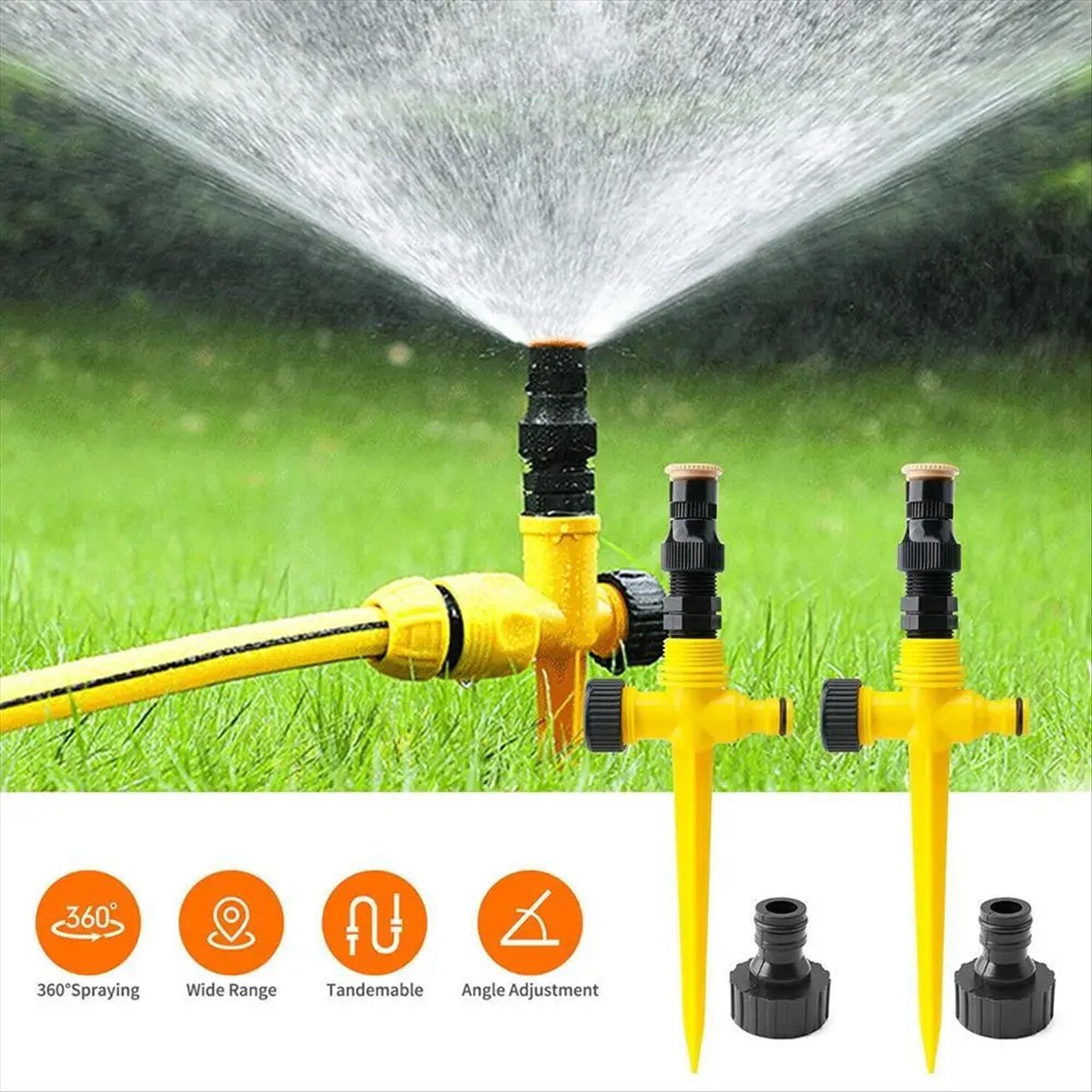 สปริงเกอร์รดน้ำต้นไม้ AT16 360 - Gardening Tools Yellow บทวิจารณ์และราคา
