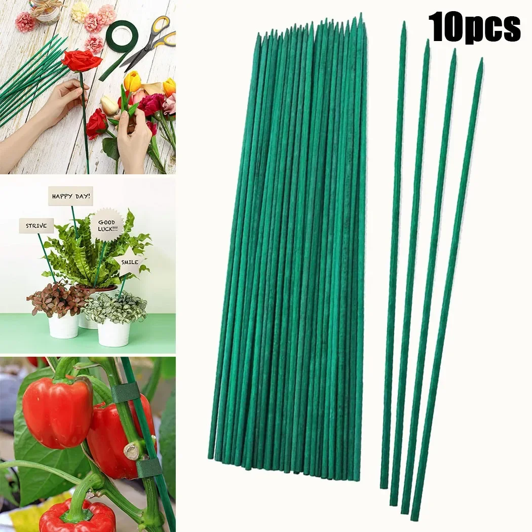 10Pcs 40ซม.ไม้ไผ่สีเขียวพืช St - Gardening Tools Green บทวิจารณ์และราคา
