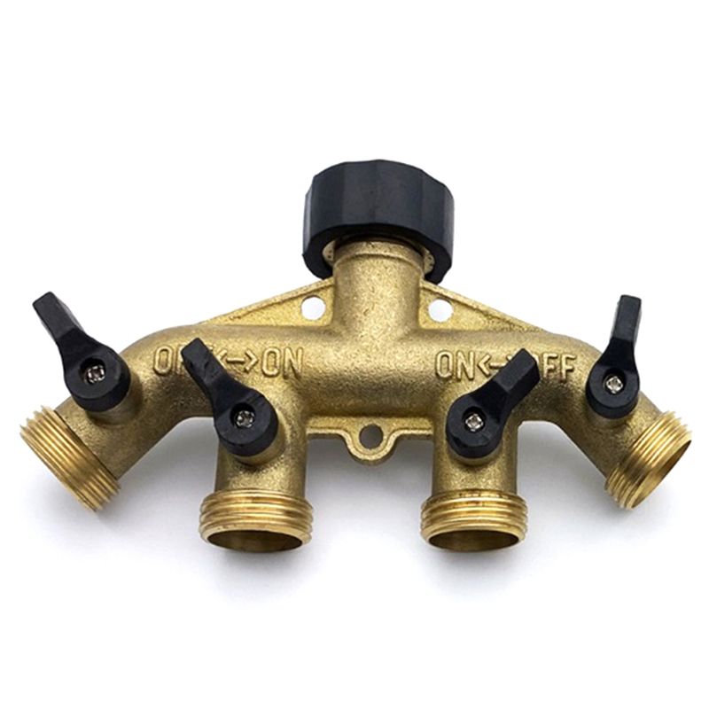 ABNQ ตัวแยกสายยางทองเหลือง 4 ท - Gardening Tools Yellow บทวิจารณ์และราคา