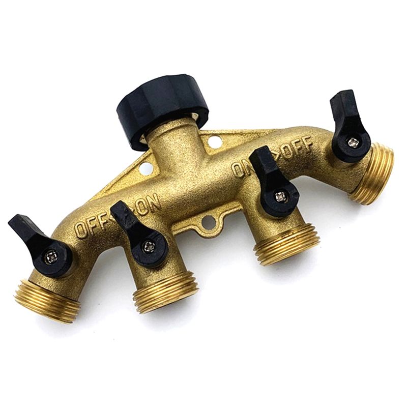 ABNQ ตัวแยกสายยางทองเหลือง 4 ท - Gardening Tools Yellow บทวิจารณ์และราคา
