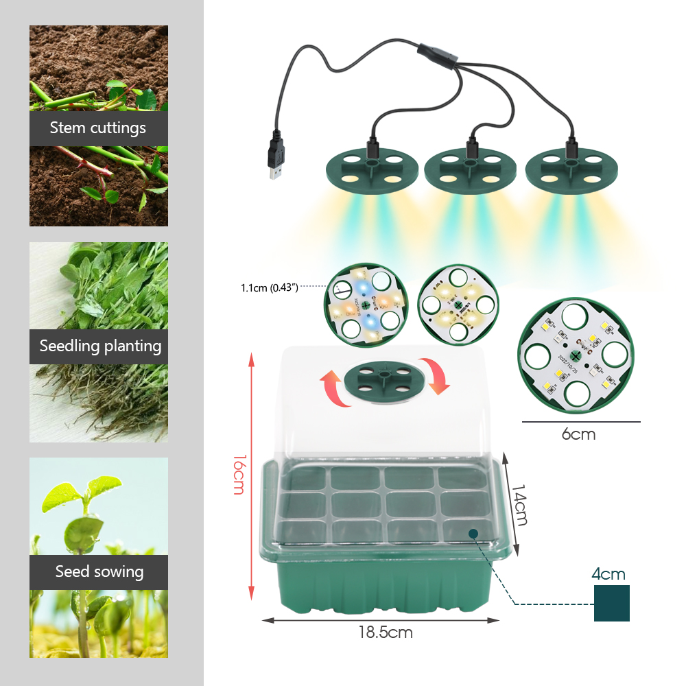 LED เนอสเซอรี่หม้อ Grow Light  - Seed Starter Trays บทวิจารณ์และราคา