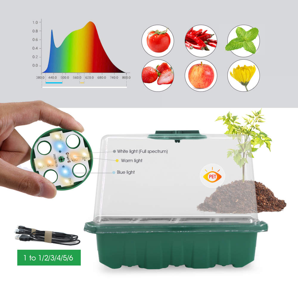 LED เนอสเซอรี่หม้อ Grow Light  - Seed Starter Trays บทวิจารณ์และราคา