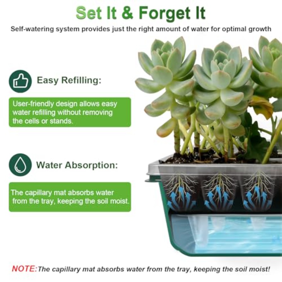 ถาดเพาะเมล็ดพร้อมไฟปลูก ชุดเพา - Seed Starter Trays บทวิจารณ์และราคา