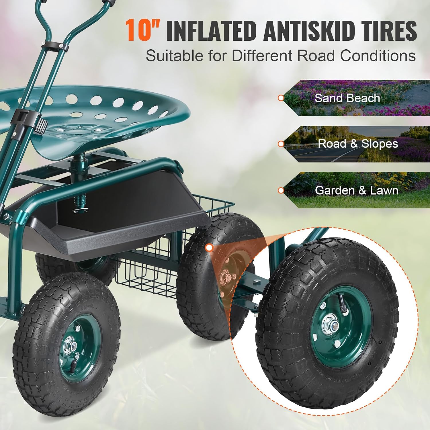 รถเข็นทำสวนพร้อมที่นั่งทำงานแบ - Gardening Tools And Uses บทวิจารณ์และราคา