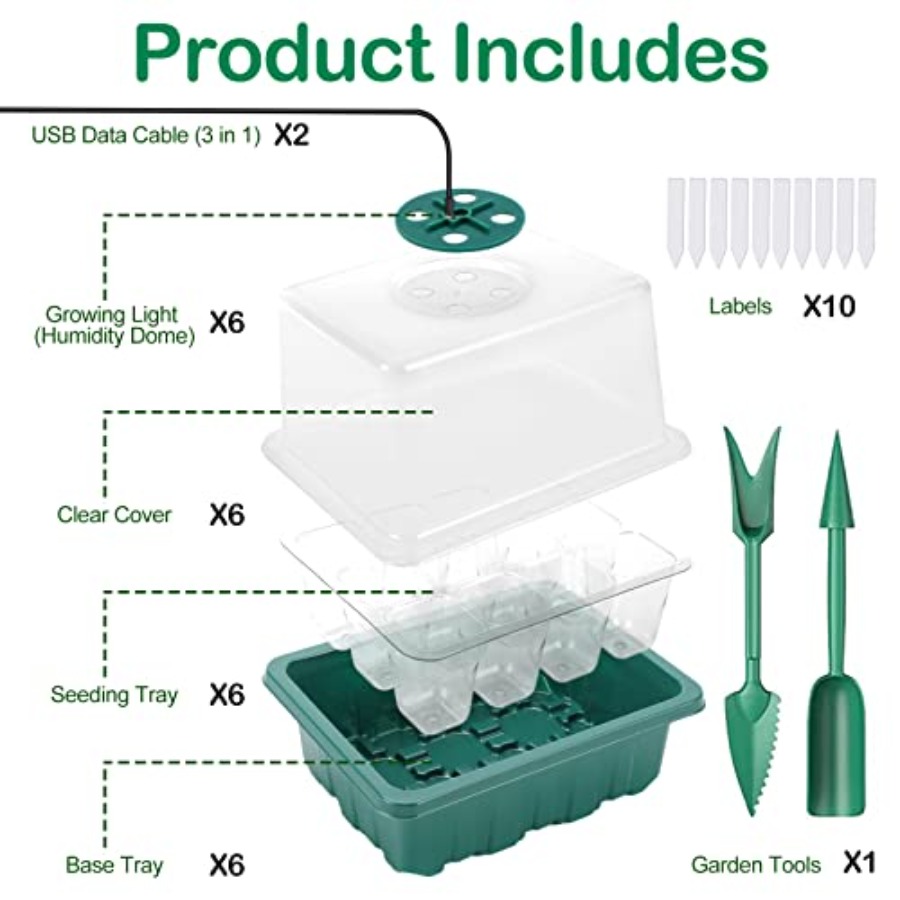 ถาดเพาะเมล็ดพร้อมไฟ, ชุดอุปกรณ - Seed Starter Trays บทวิจารณ์และราคา